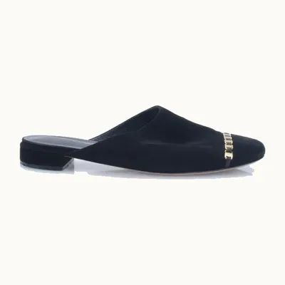 Salvatore Ferragamo Muggia Suede Shoes Black, Size 36.5