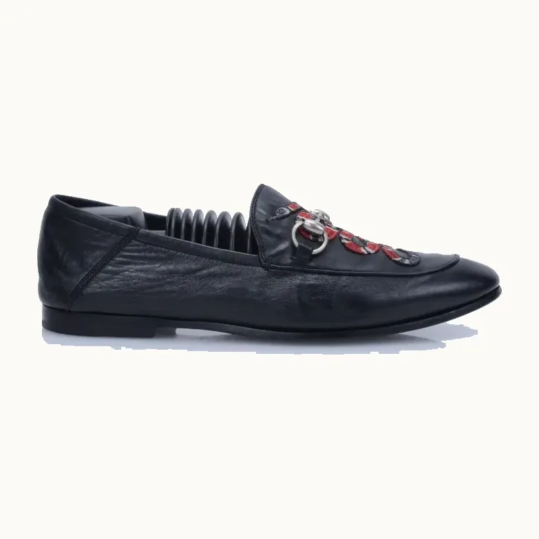Zapatos Gucci Brixton Kingsnake Print Negros, Talla 41