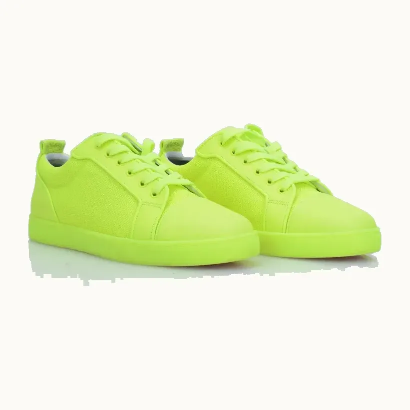 Flats Christian Louboutin Louis Orlato Fluo Amarillos, Talla 41