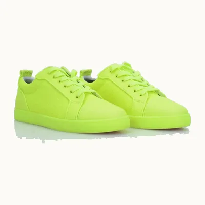 Christian Louboutin Louis Orlato Fluo Flats Yellow, Size 41