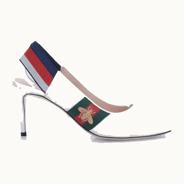 Slingbacks Gucci Sylvie Bee Blancos, Talla 38