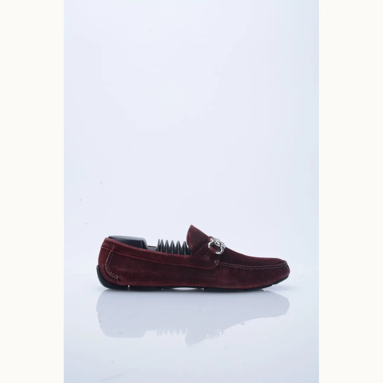 Zapatos Salvatore Ferragamo Parigi Gancini Print Vinos, Talla 9