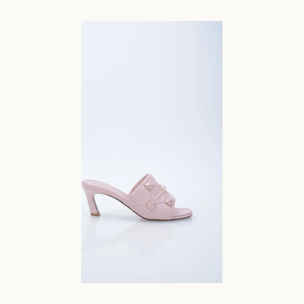 Mules Valentino Roman Stud 65 Rosas, Talla 37.5