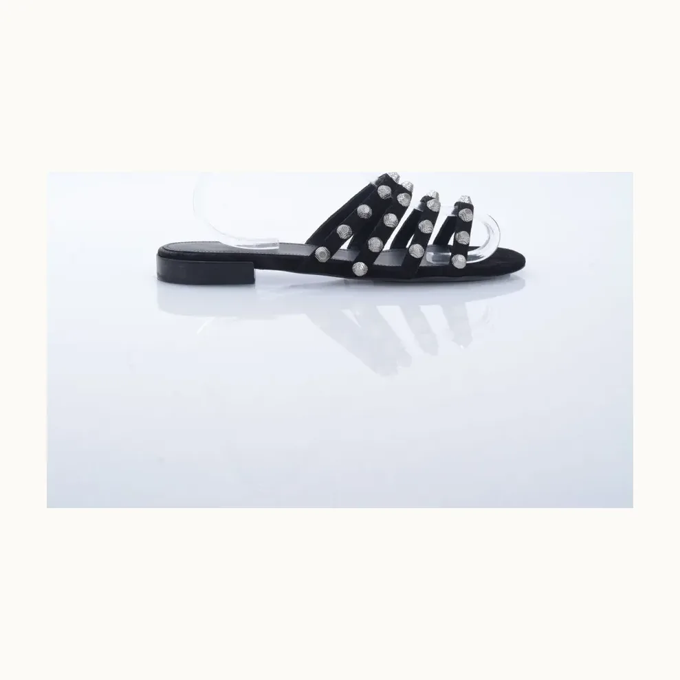 Sandalias Slide Balenciaga Arenas y negras, Talla 39