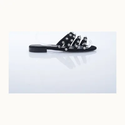 Sandalias Slide Balenciaga Arenas y negras, Talla 39