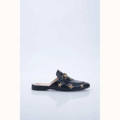 Zapatos Gucci Princetown Embroidered Negros, Talla 37