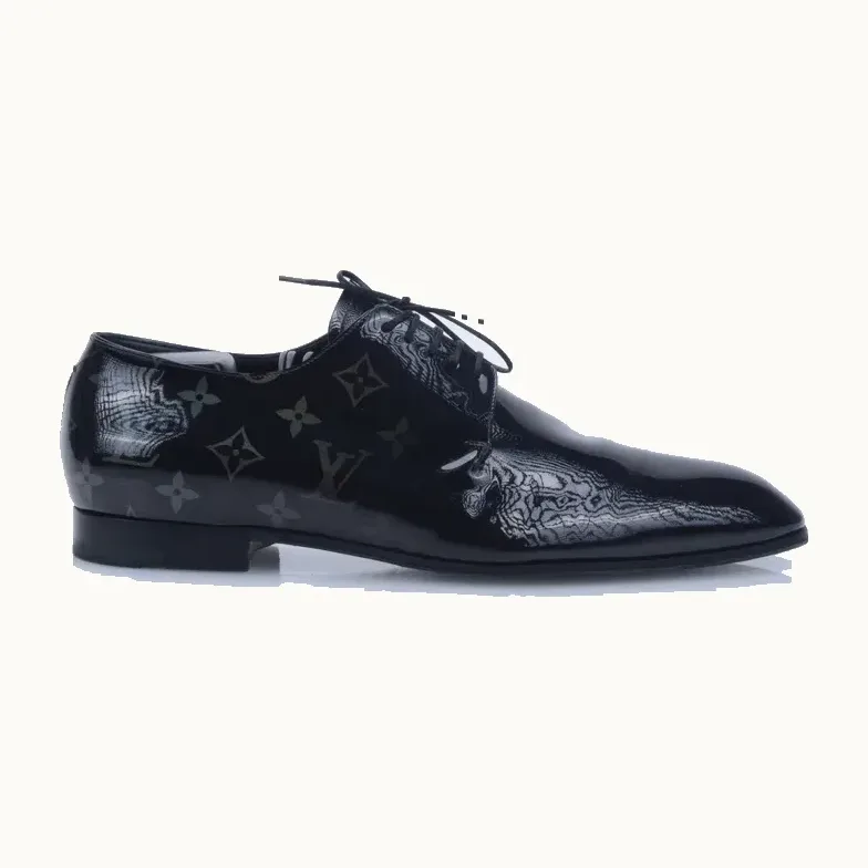 Zapatos Louis Vuitton Richelieu Patent Monogram Negros, Talla 41.5