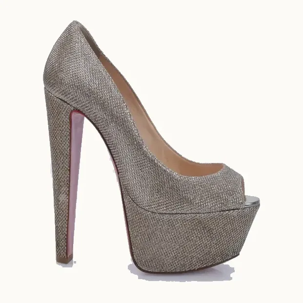 Zapatos Christian Louboutin Altareva 160 Jacquard Dorados, Talla 36.5
