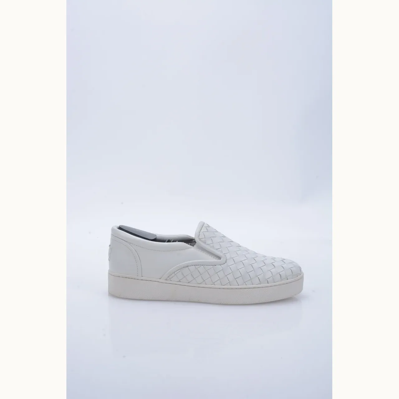 Slip On Bottega Veneta Intrecciato Blanco, Talla 37.5