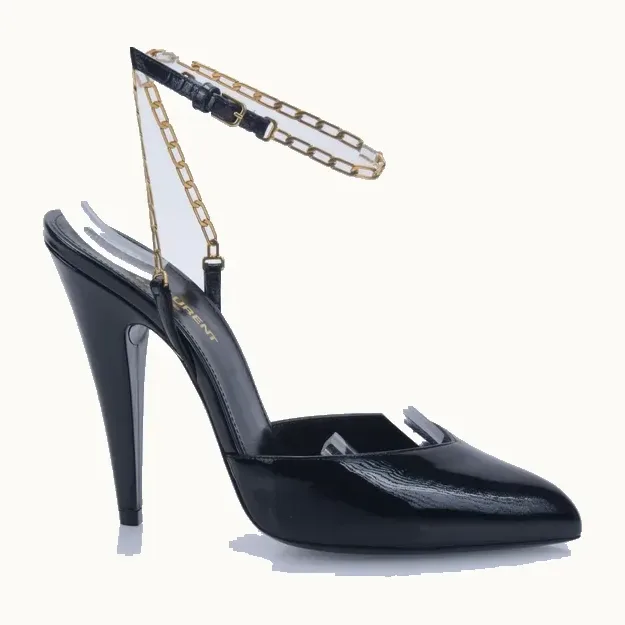Zapatos Saint Laurent Kayla Patent Negros, Talla 38