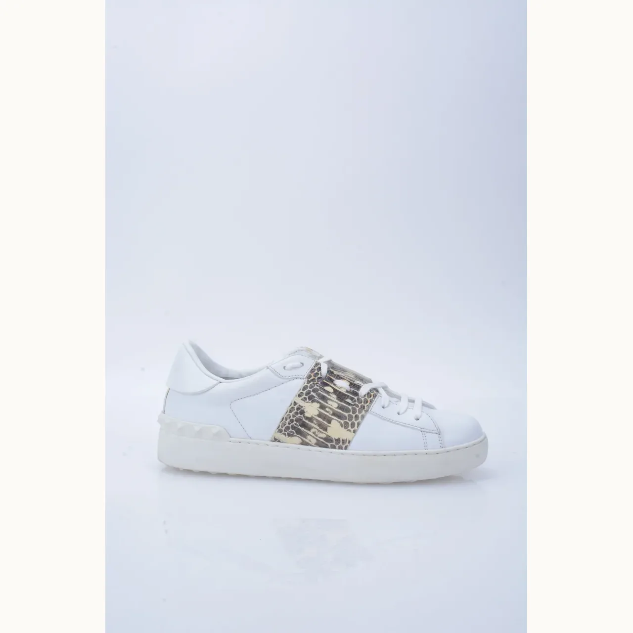 Zapatos Valentino Open Snakeskin Blancos, Talla 39
