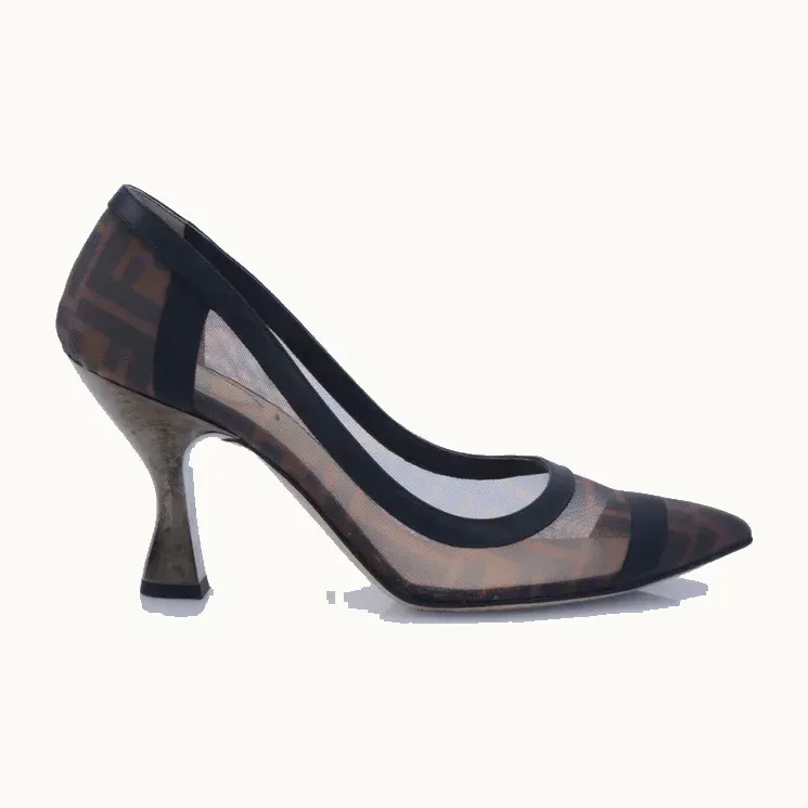 Zapatos Fendi Colibri Mesh Cafés, Talla 38.5