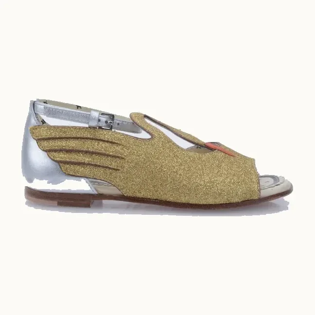 Zapatos Gucci Kids Glitter Swan Dorados, Talla 28