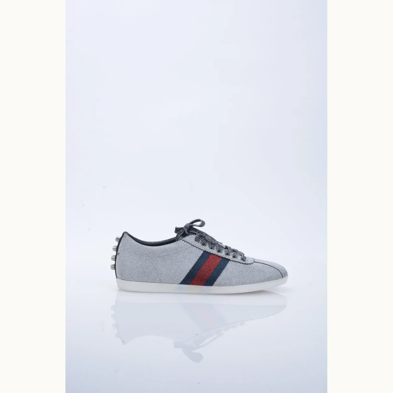 Zapatos Gucci Bambi Web Plateados y plateados, Talla 38