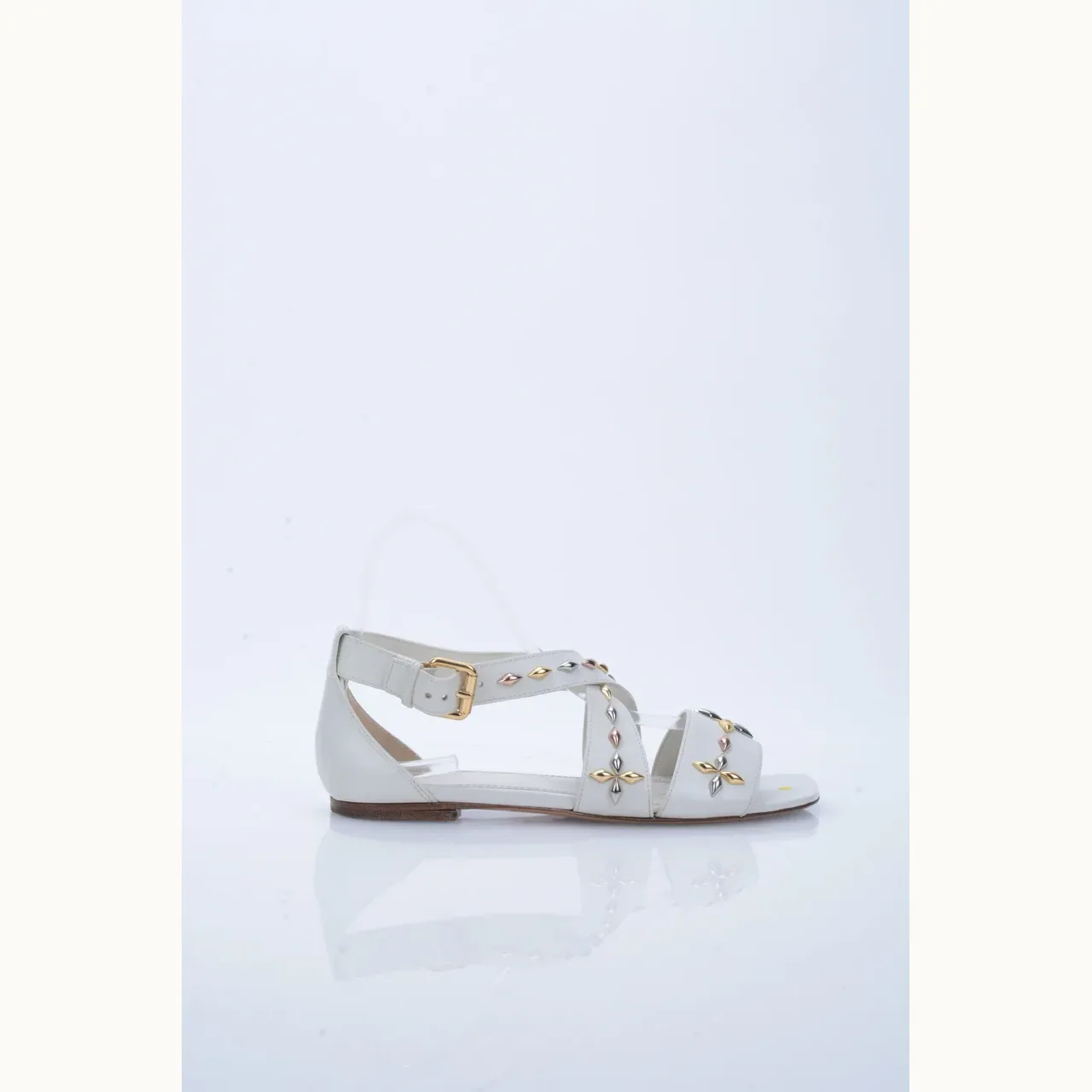 Zapatos Louis Vuitton Fleur Studded Blancos, Talla 39