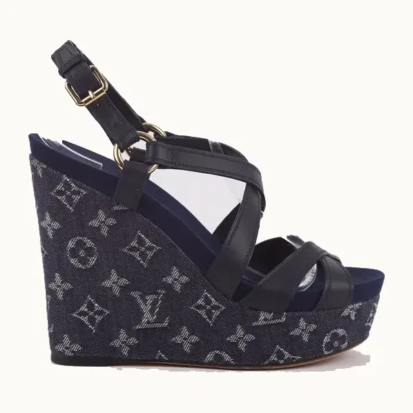 Zapatos Louis Vuitton Denim Ocean Criss Cross, Talla 38.5