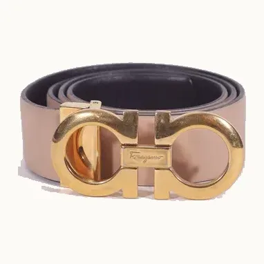 Faja Salvatore Ferragamo Gancini Reversible Negra y rosa