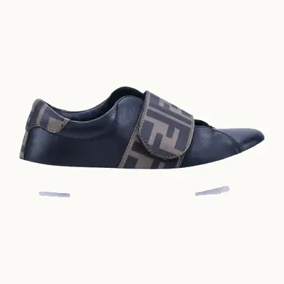 Tenis Fendi Kids Ff Velcro Cafés, Talla 29