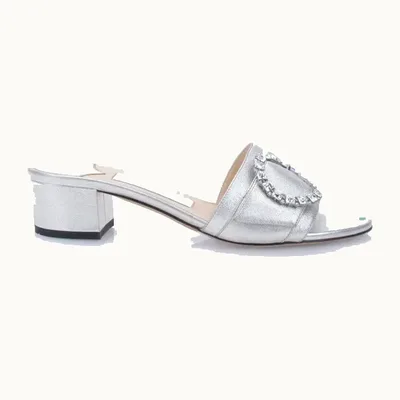 Zapatos Jimmy Choo Granger 35 Plateados, Talla 36.5