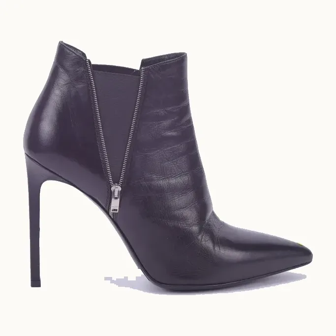 Zapatos Saint Laurent Zip Negros, Talla 39