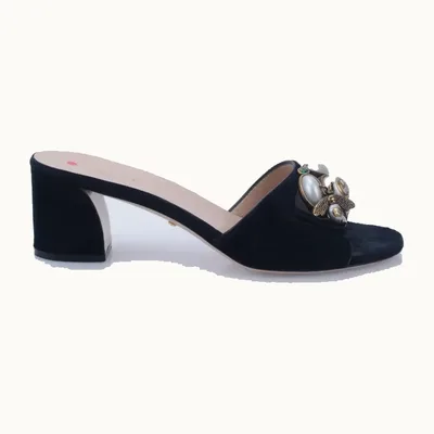 Sandalias Gucci Bee Mid Perlas y negras, Talla 37