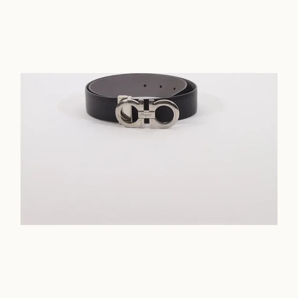 Salvatore Ferragamo Reversible Belt Black, Size 80