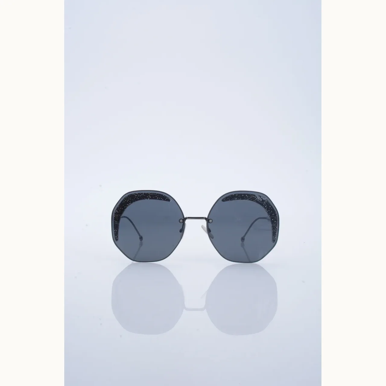Lentes de Sol Fendi Rimless Glitter Corner Negros
