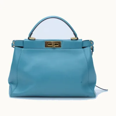 Fendi Peekaboo Mini Crossbody Bag Turquoise