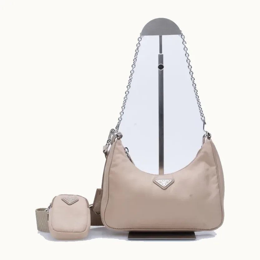 Bolso Crossbody Prada Re-Edition 2005 Re-Nylon Nude