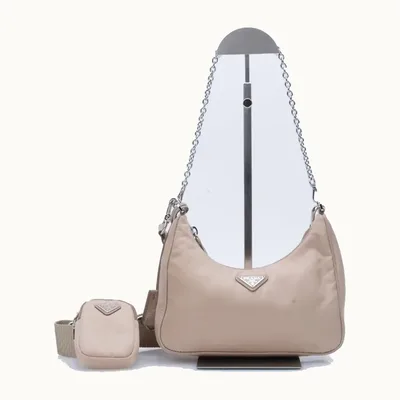 Bolso Crossbody Prada Re-Edition 2005 Re-Nylon Nude