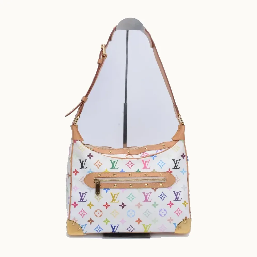 Bolso de Hombro Louis Vuitton Boulogne Multicolore Blanco, Talla M