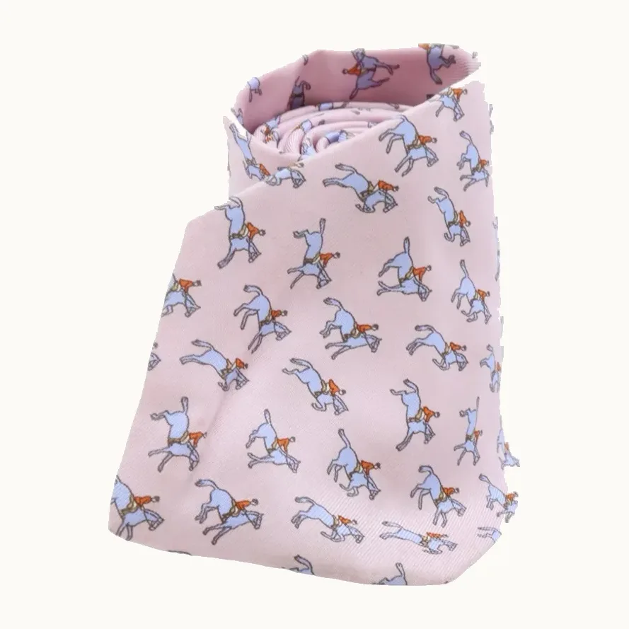 Corbata Hermès Jinetes Caballos