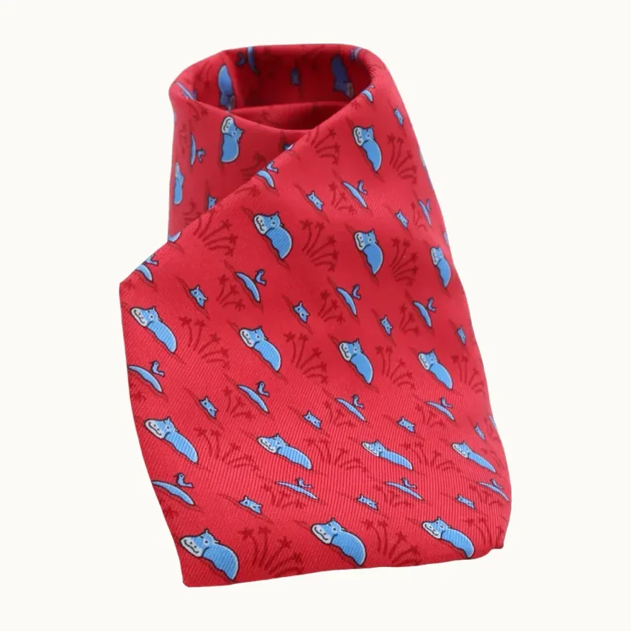 Corbata Hermès Hipopótamos