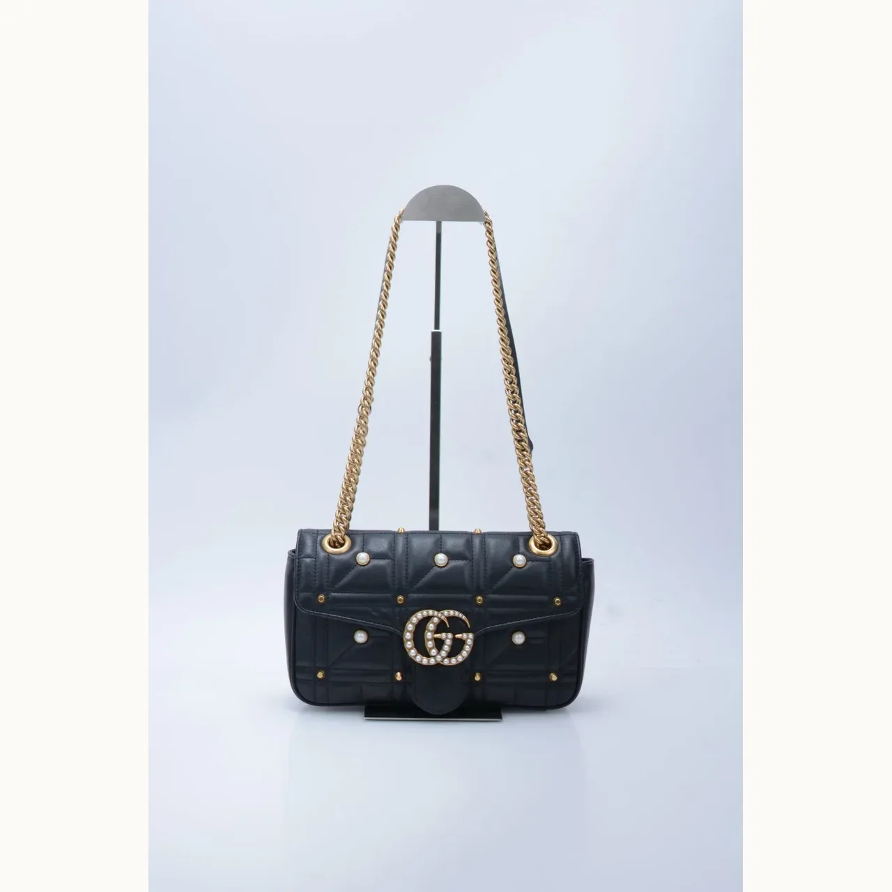 Bolso Crossbody Gucci Marmont GG Small Pearls Negro