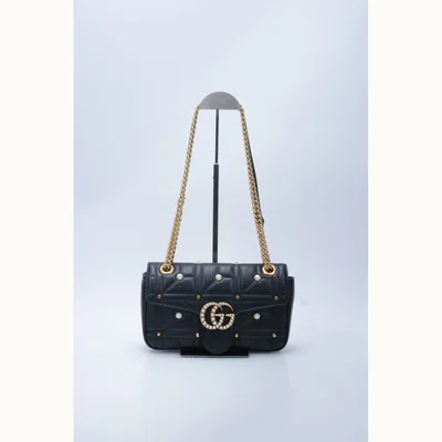 Bolso Crossbody Gucci Marmont GG Small Pearls Negro
