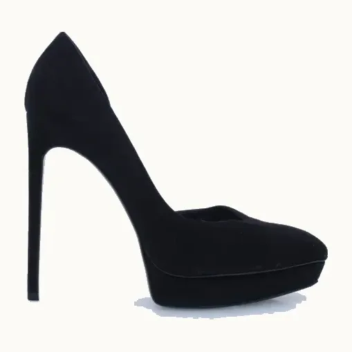 Tacones Saint Laurent D'Orsay Suede Negros, Talla 40