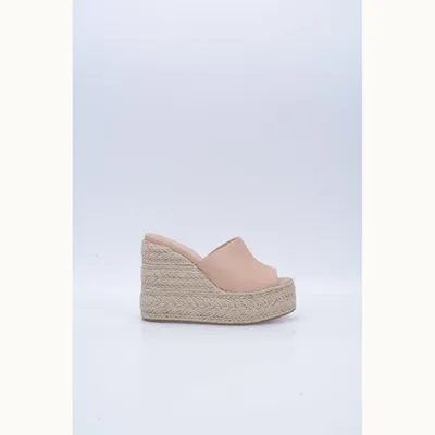 Christian Louboutin Ariella Zeppa 130.0 Sandals Nude, Size 38
