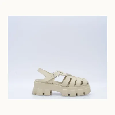 Sandalias Prada Monolith 55.0 Beiges, Talla 38