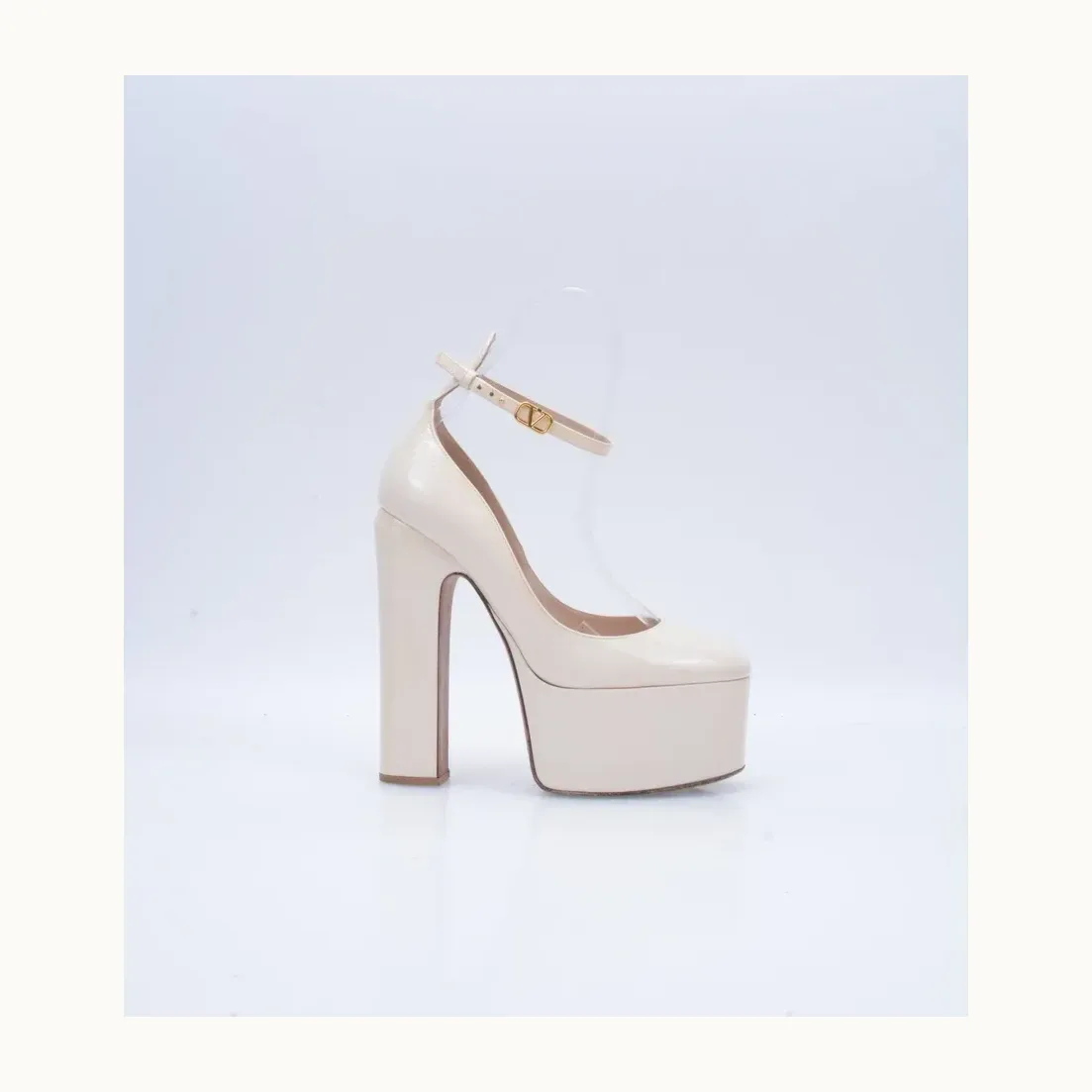 Tacones Valentino Tan-Go 155.0 Patent Beiges, Talla 36.5