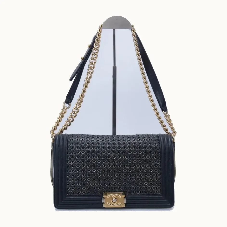 Bolso Chanel Boy Large Woven Negro