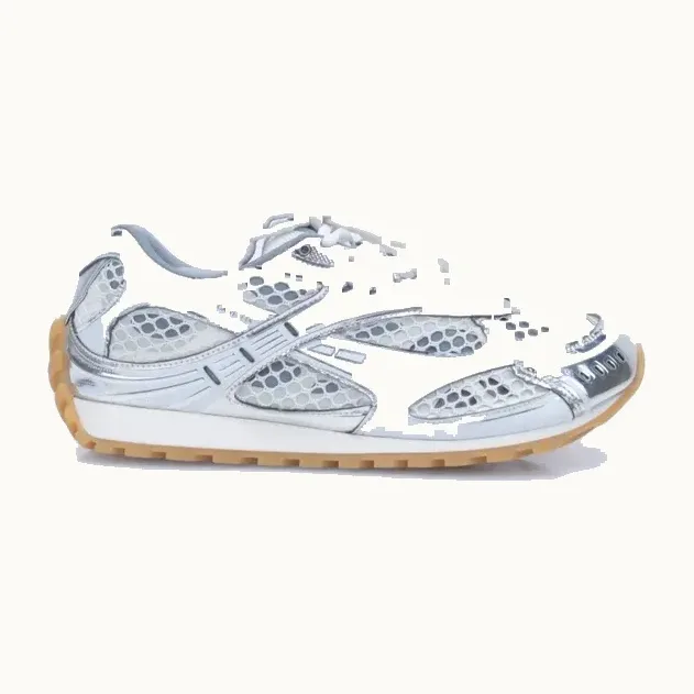 Tenis Bottega Veneta Orbit Plateados, Talla 42