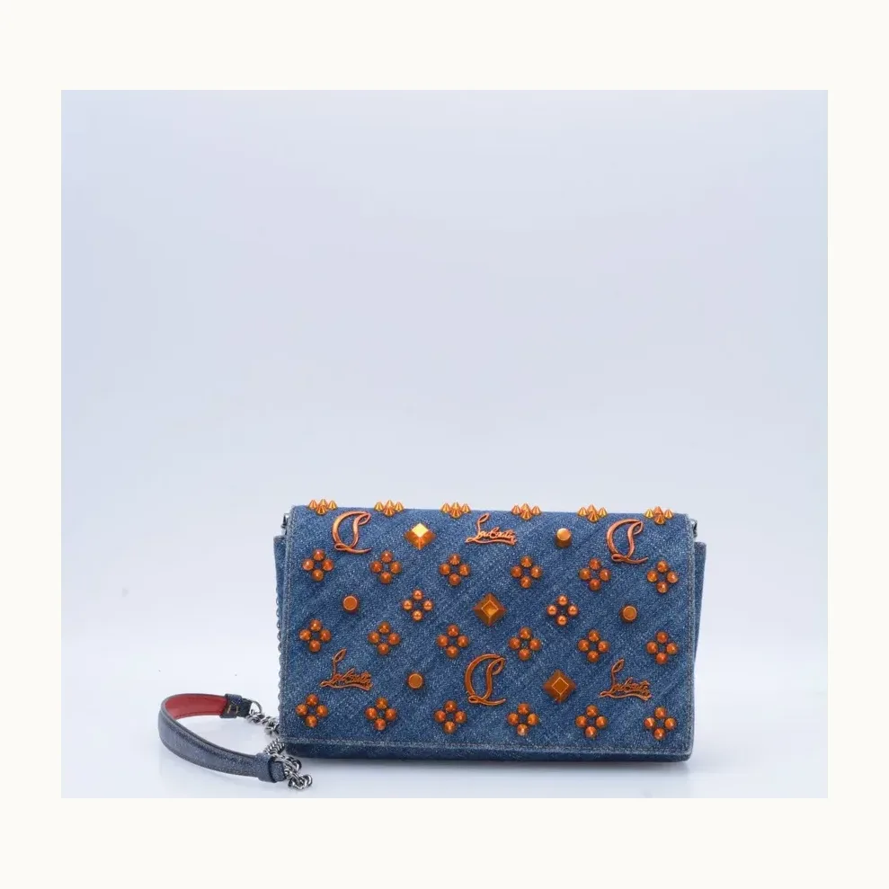 Christian Louboutin Paloma Loubinthesky Spikes Crossbody Bag Blue