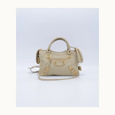 Bolso Crossbody Balenciaga Classic City Mini Metallic Beige