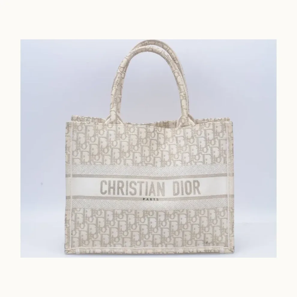 Bolso Tote Dior Book Medium Oblique Beige