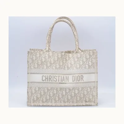 Bolso Tote Dior Book Medium Oblique Beige
