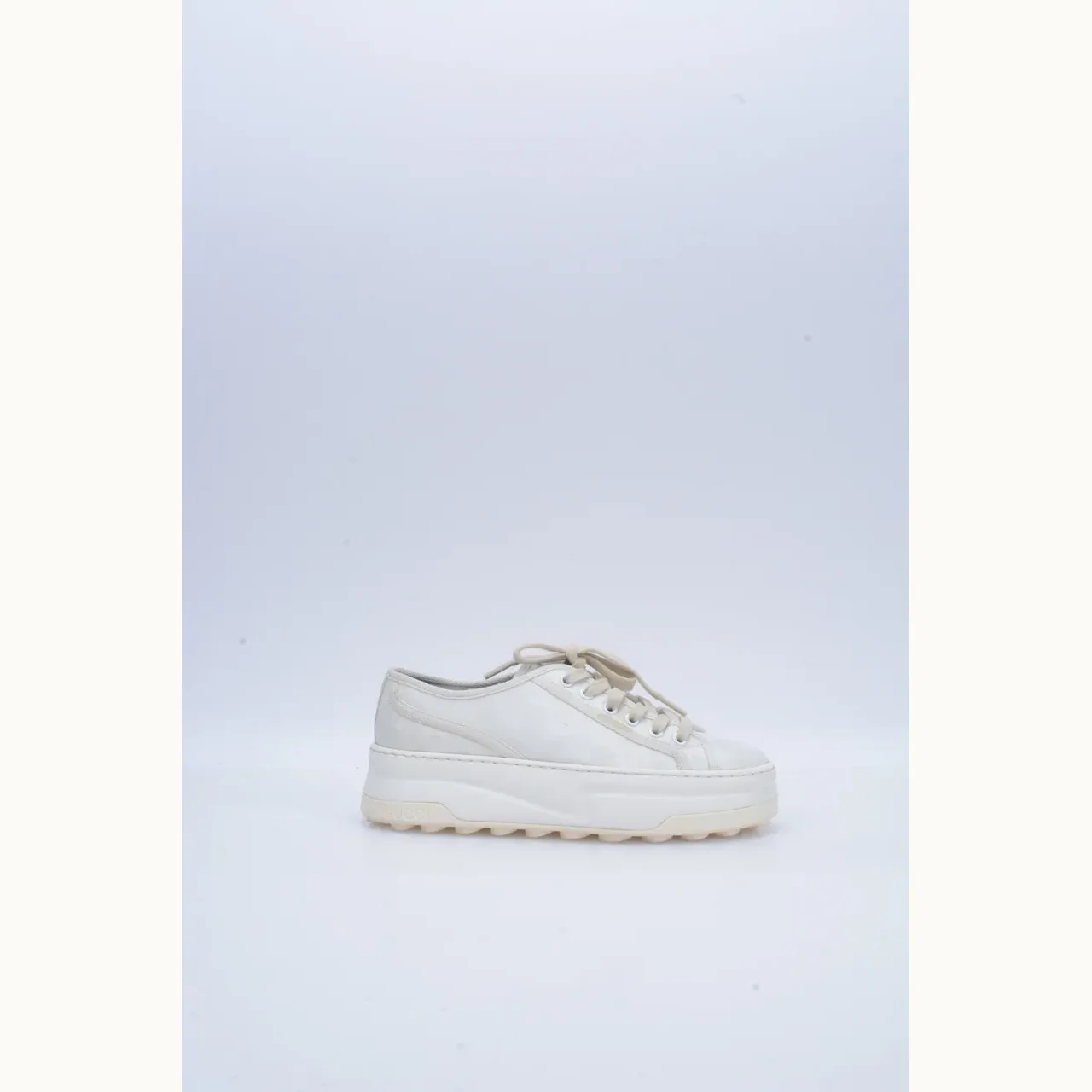 Tenis Gucci 1977 Platform Blancos, Talla 37.5