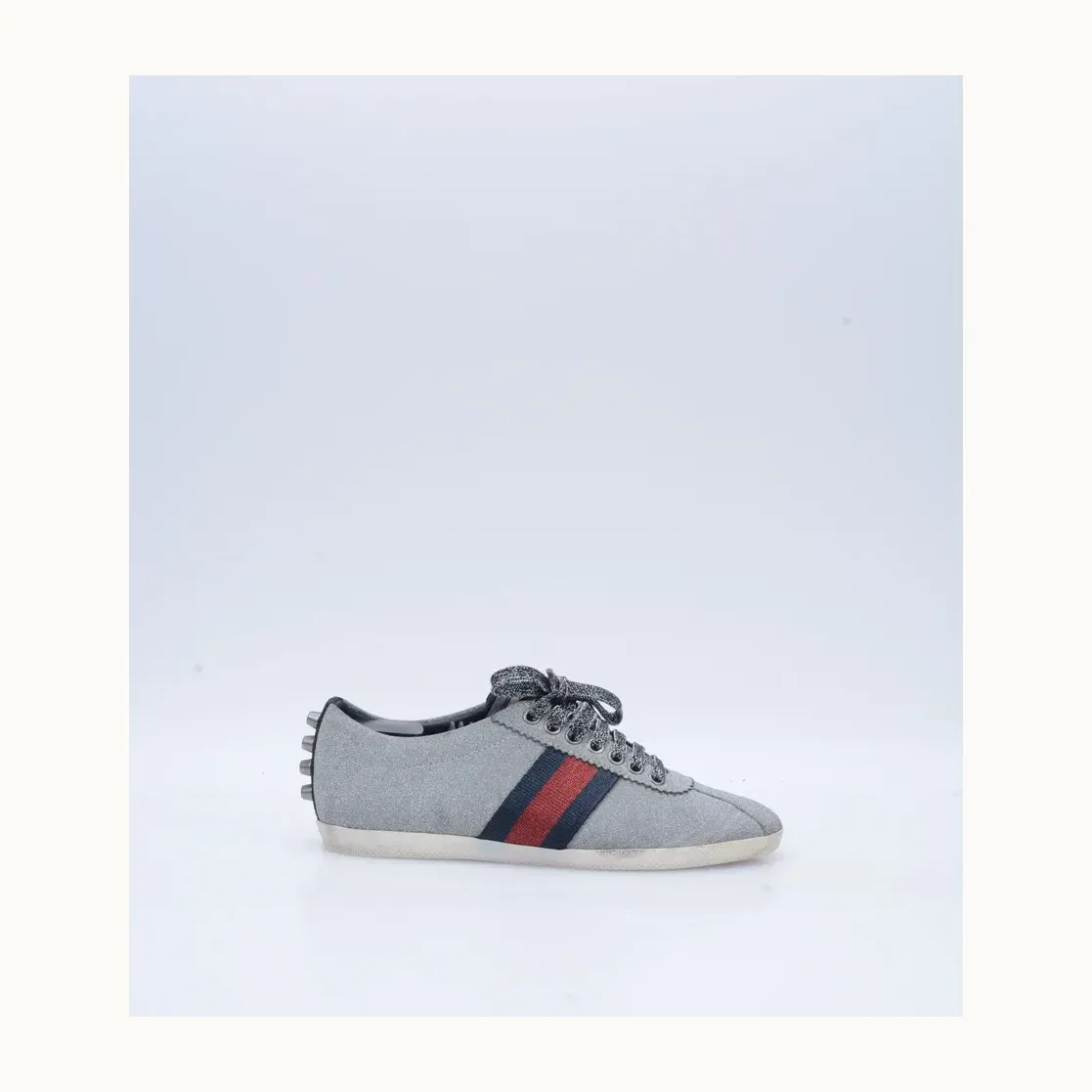 Tenis Gucci Bambi Plateados, Talla 36
