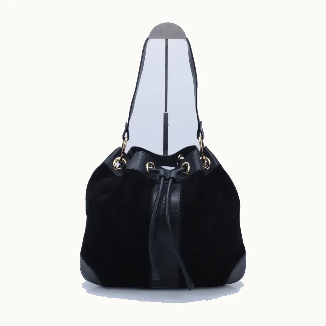 Gucci Drawstring Hobo Bag Black