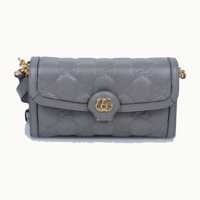Bolso Flap Gucci GG Matelassé Small Gris