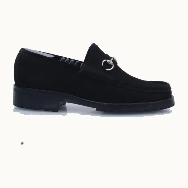 Mocasines Gucci Horsebit 1955 Suede Negros, Talla 37.5